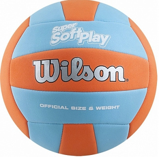 Волейбольный мяч WTH90119XB р.5 Wilson Super Soft Play оранжевый-бирюзовый
